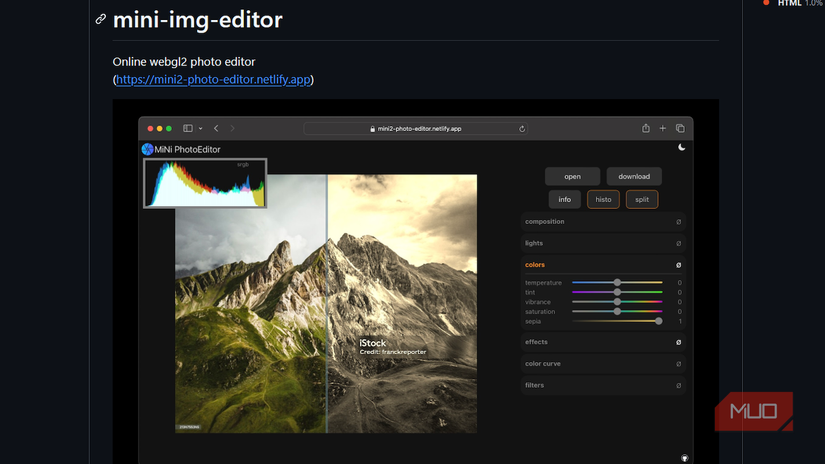 MiNi PhotoEditor is a webgl2 photoeditor.