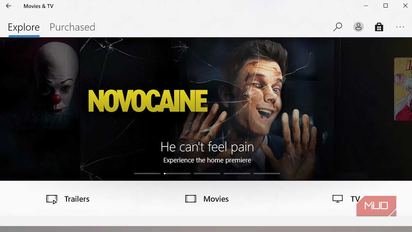 Movies & TV app on Windows.