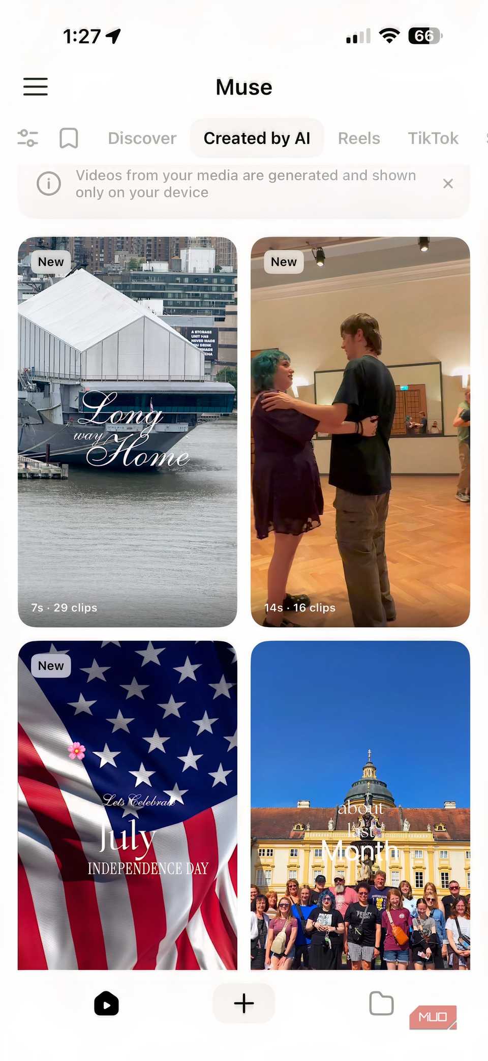 Screenshot showing the Muse app on an iPhone.