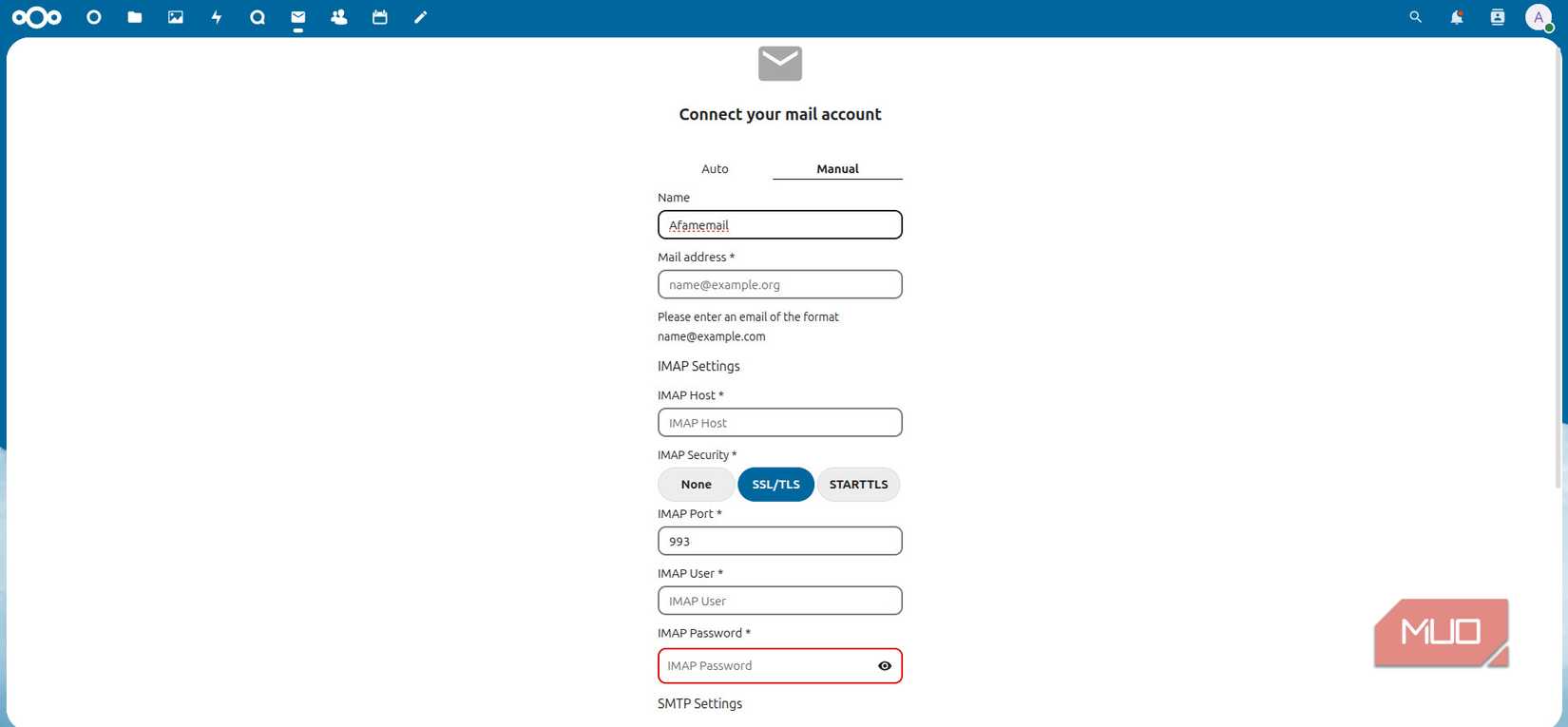 Nextcloud email connection