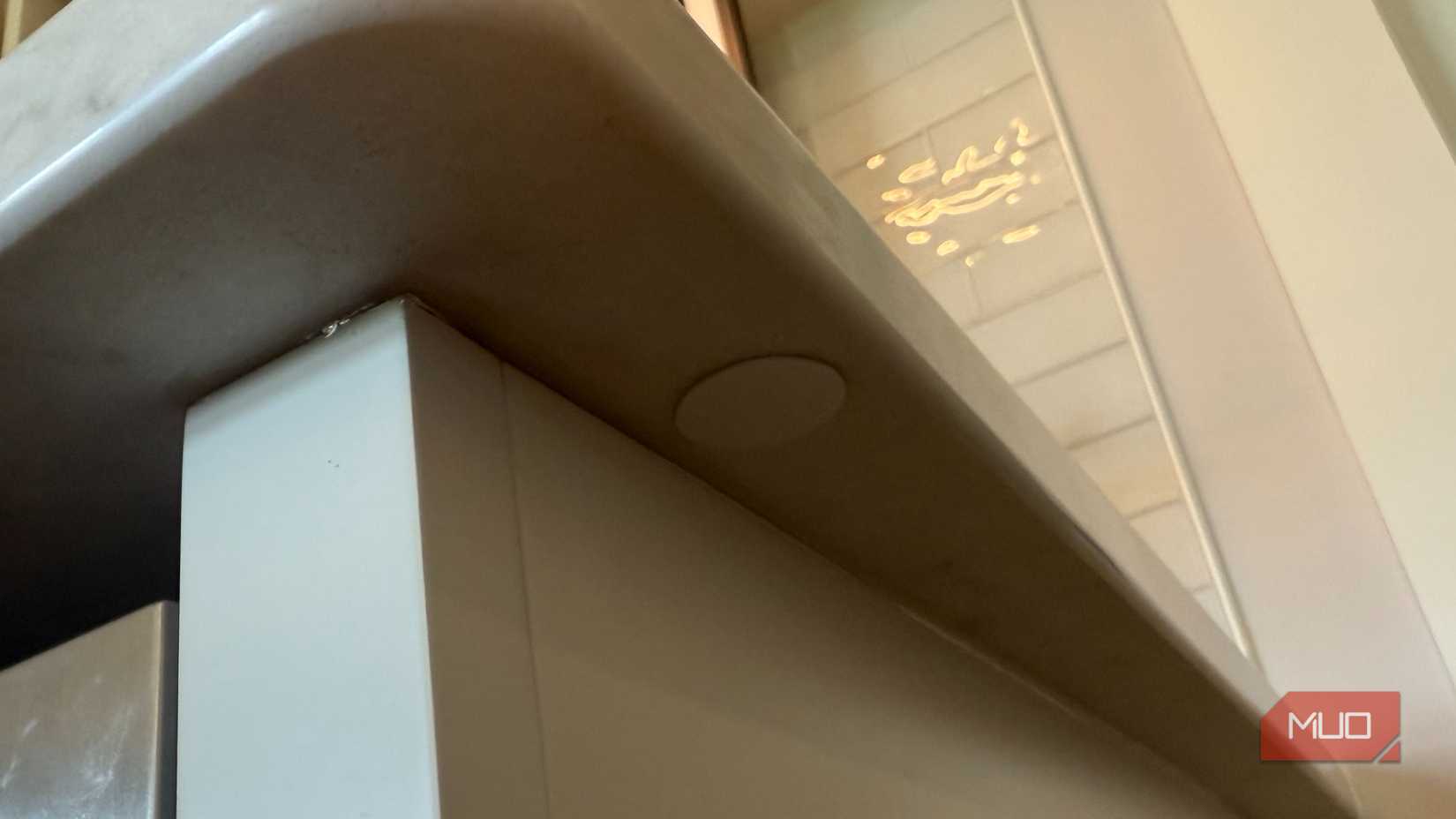 white nfc tag under kitchen counter