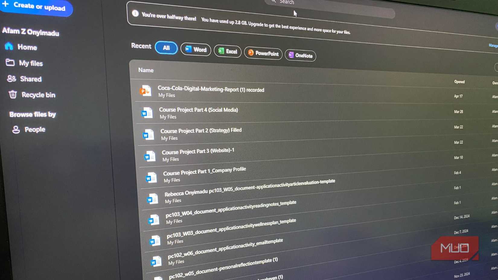 OneDrive default online interface