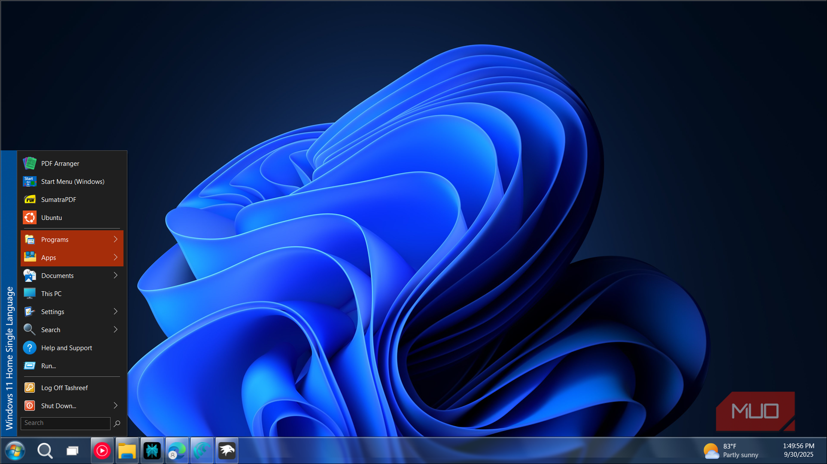 open shell start menu on Windows 11