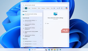 Opening advanced system settings in Windows 11