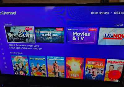 Opening the Roku Channel app to watch free movies and TV shows.