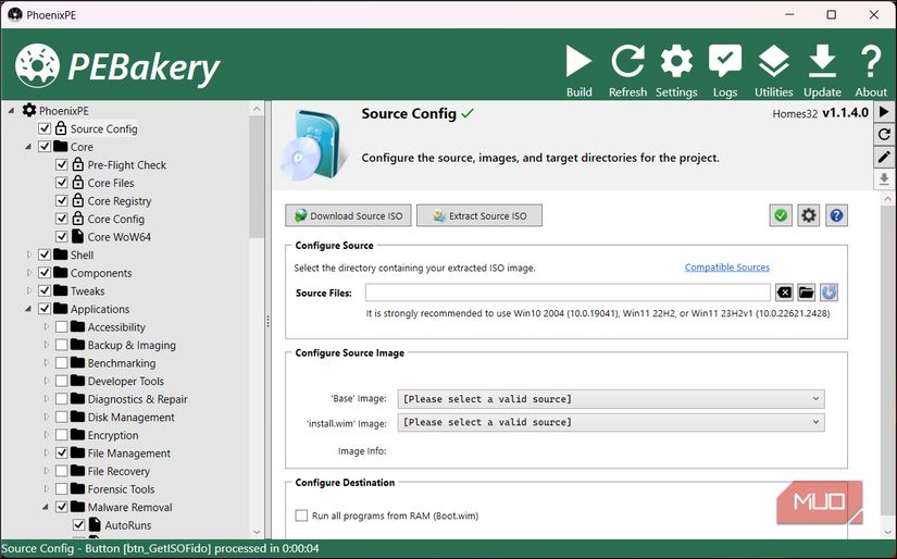 PEBakery download source iSO