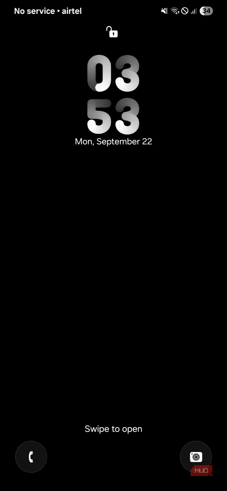 Plain lock screen on Android phone