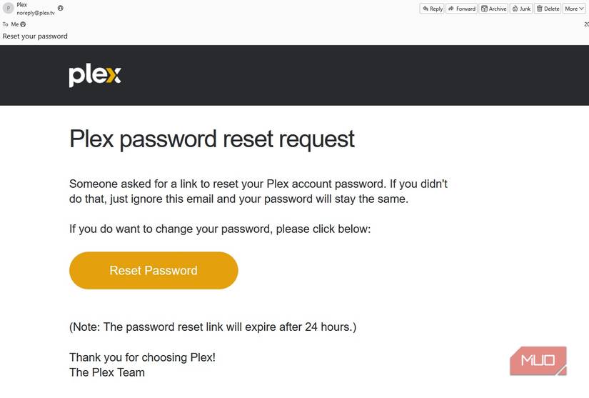 plex reset password request