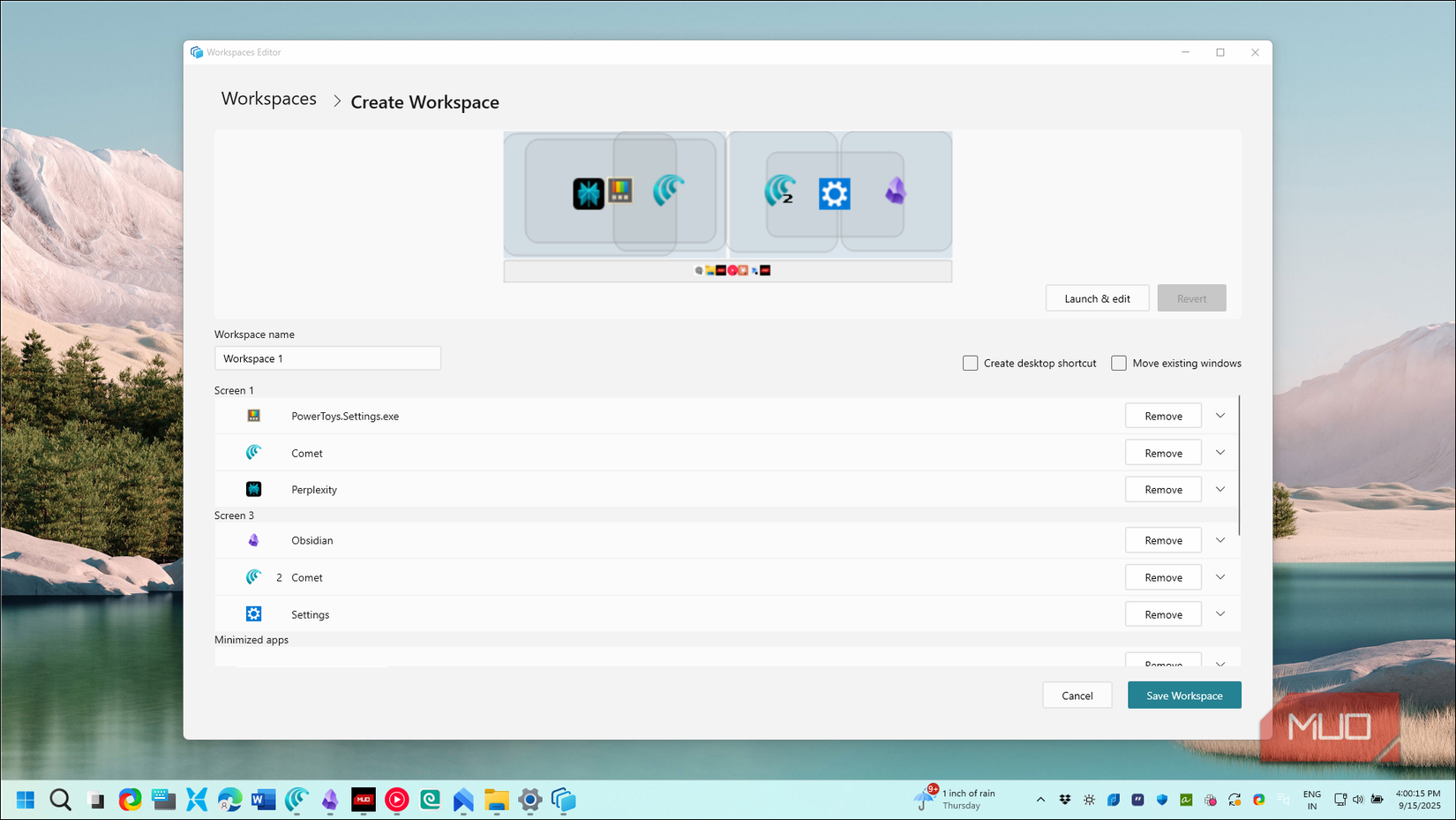 PowerToys Workspace
