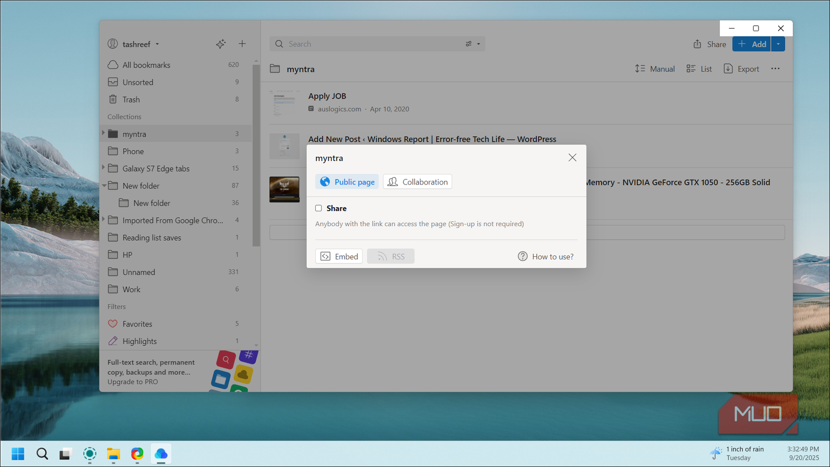 raindrop-io collaboration feature