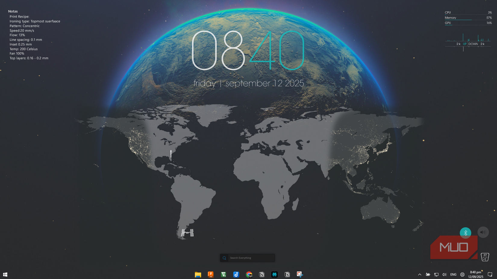 Customized rainmeter dashboard