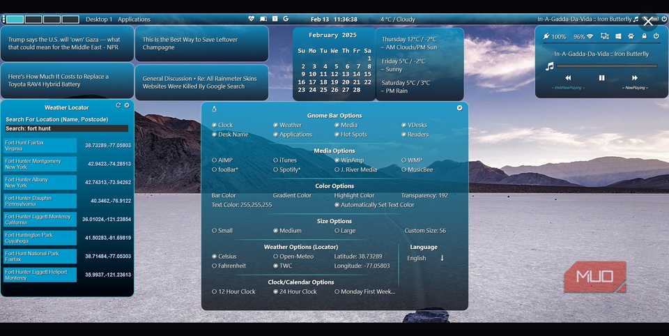 rainmeter skin example on deviantart with data