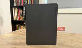 Rocketbook Pro standing on desk with pen