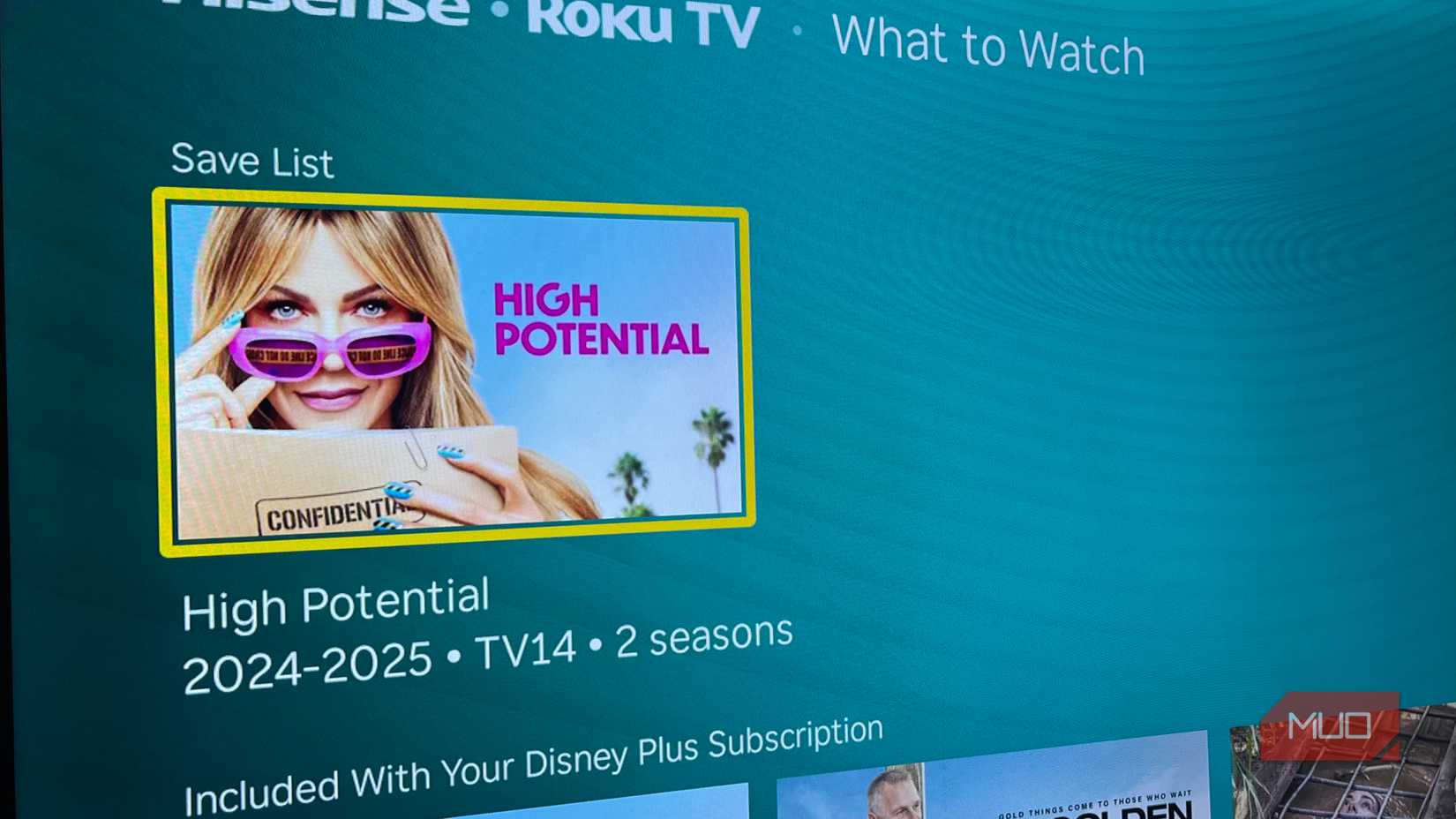 Roku watchlist with High Potential on the list.
