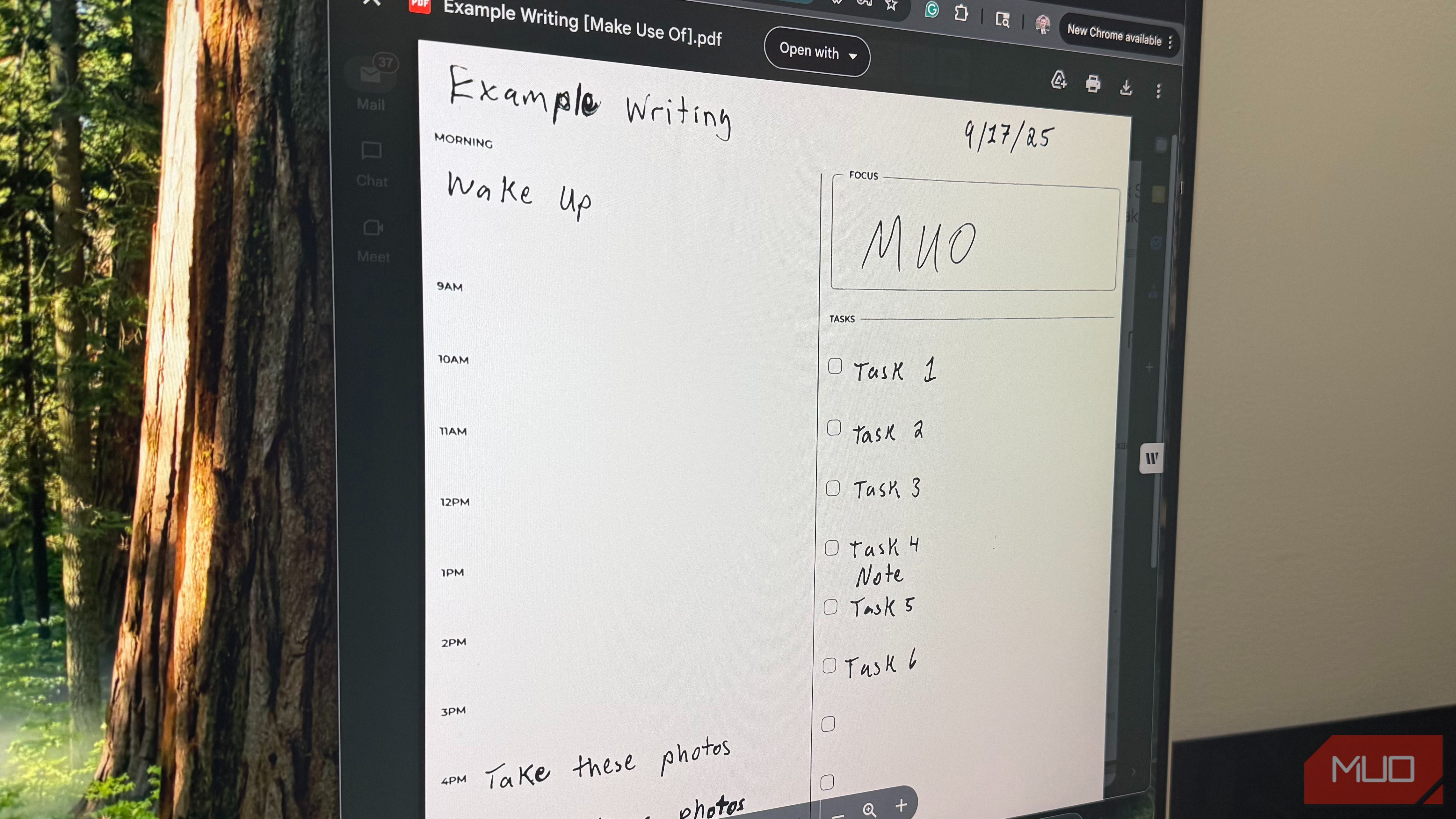 scanned notes via rocketbook app in email