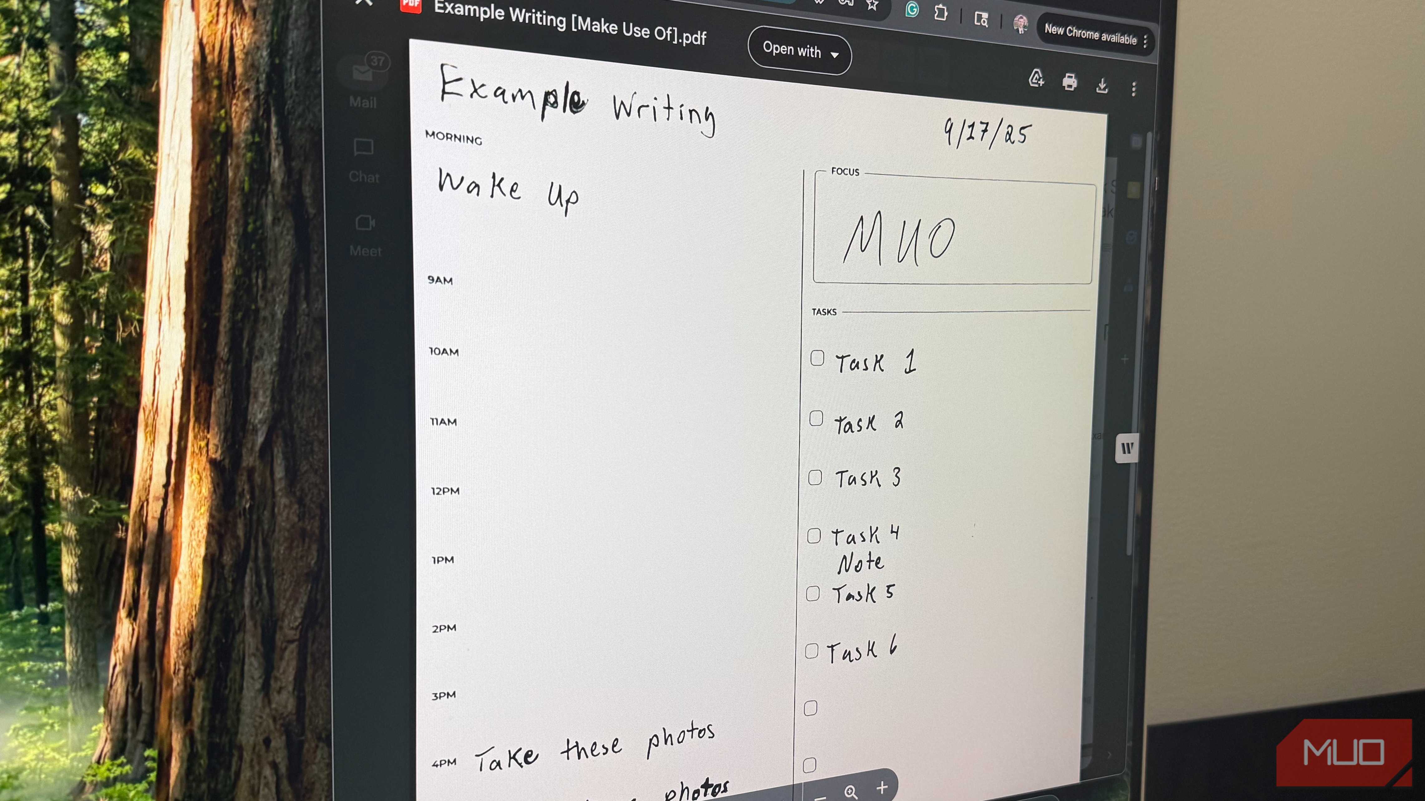 scanned notes via rocketbook app in email