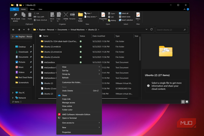 Windows 11 with the old context menu
