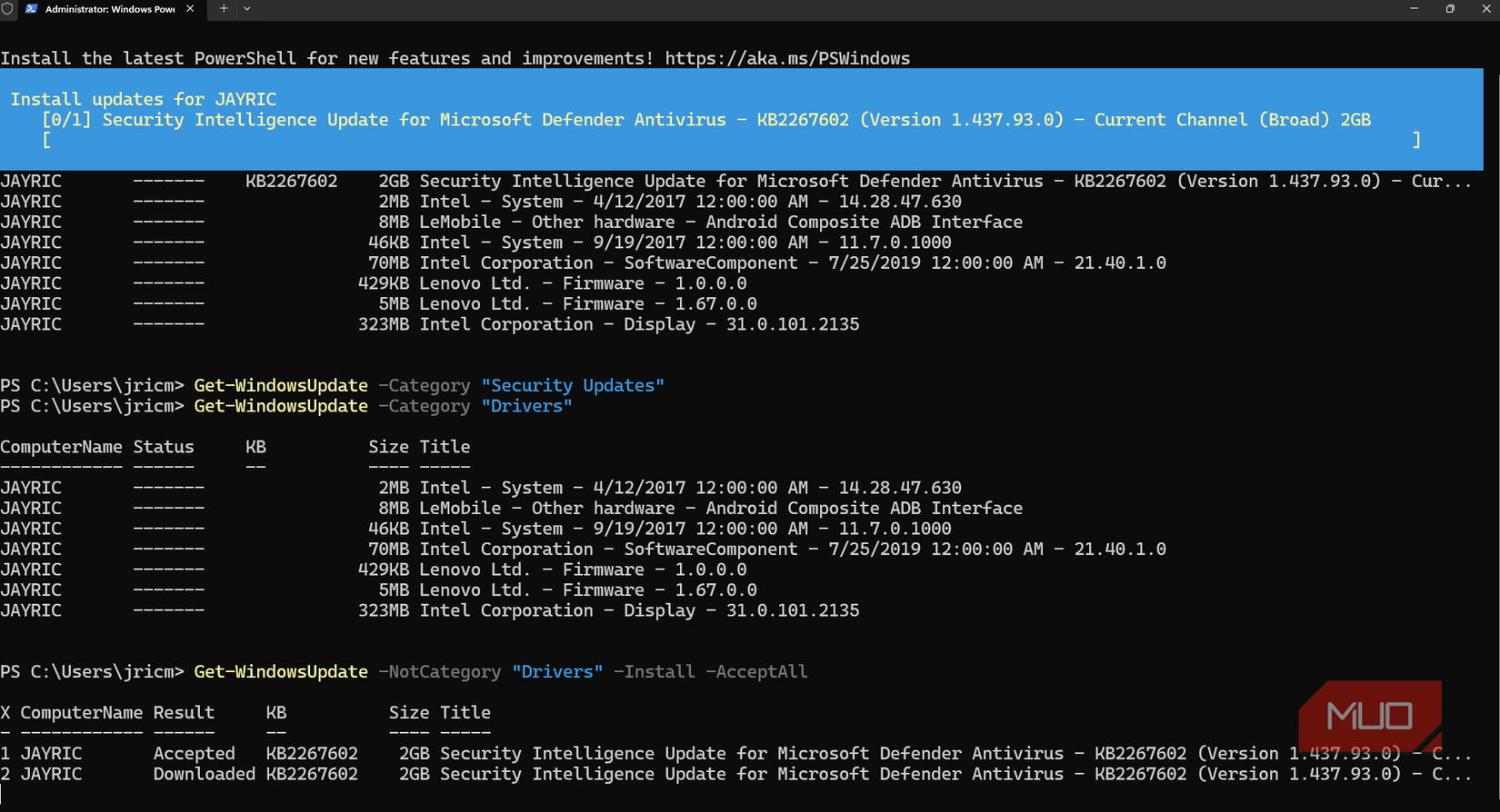 Selective Windows update