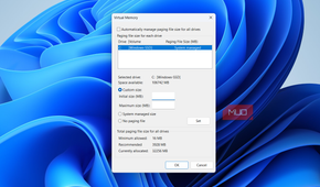 Setting custom Virtual Memory value in Windows 11