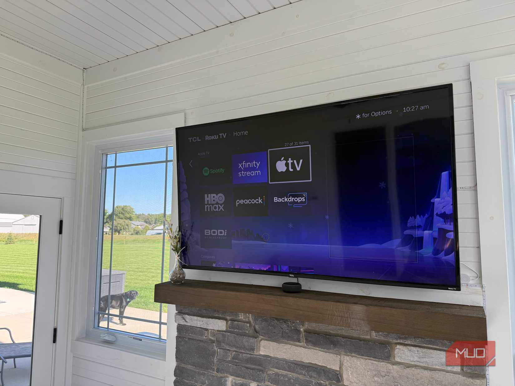 wall mounted smart tv in 3 seasons room