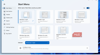 Start11 app on Windows PC