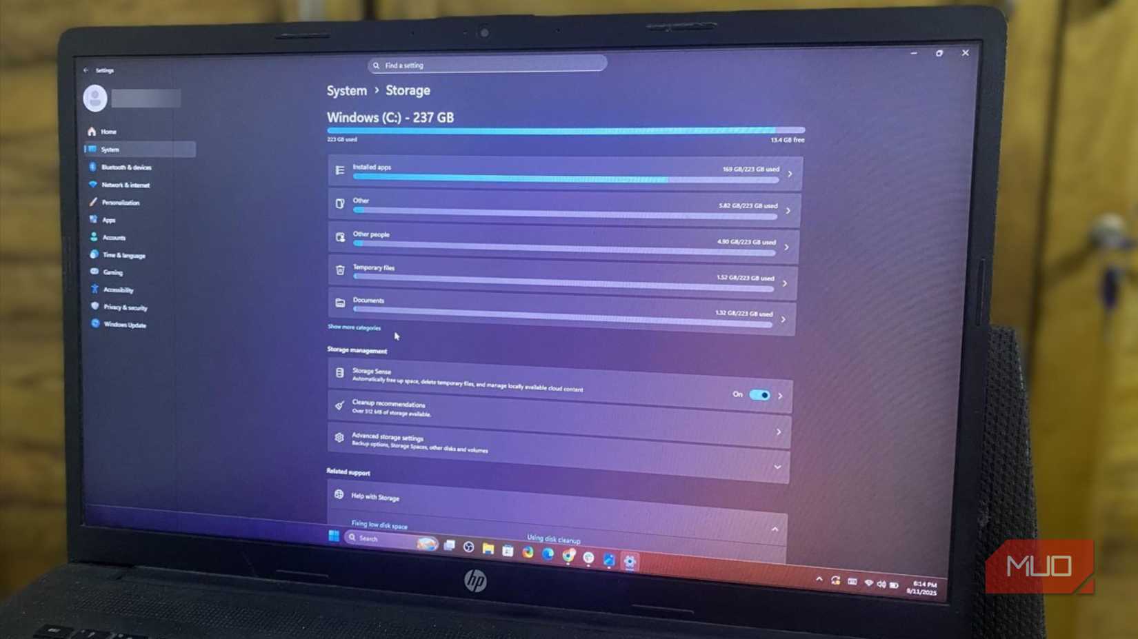Storage and junk on Windows 11