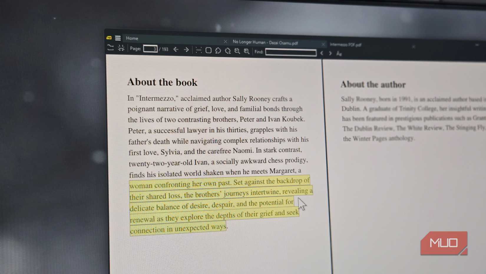 Sumatra PDF open on a monitor