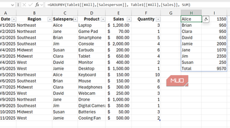 The GROUPBY formula in Excel