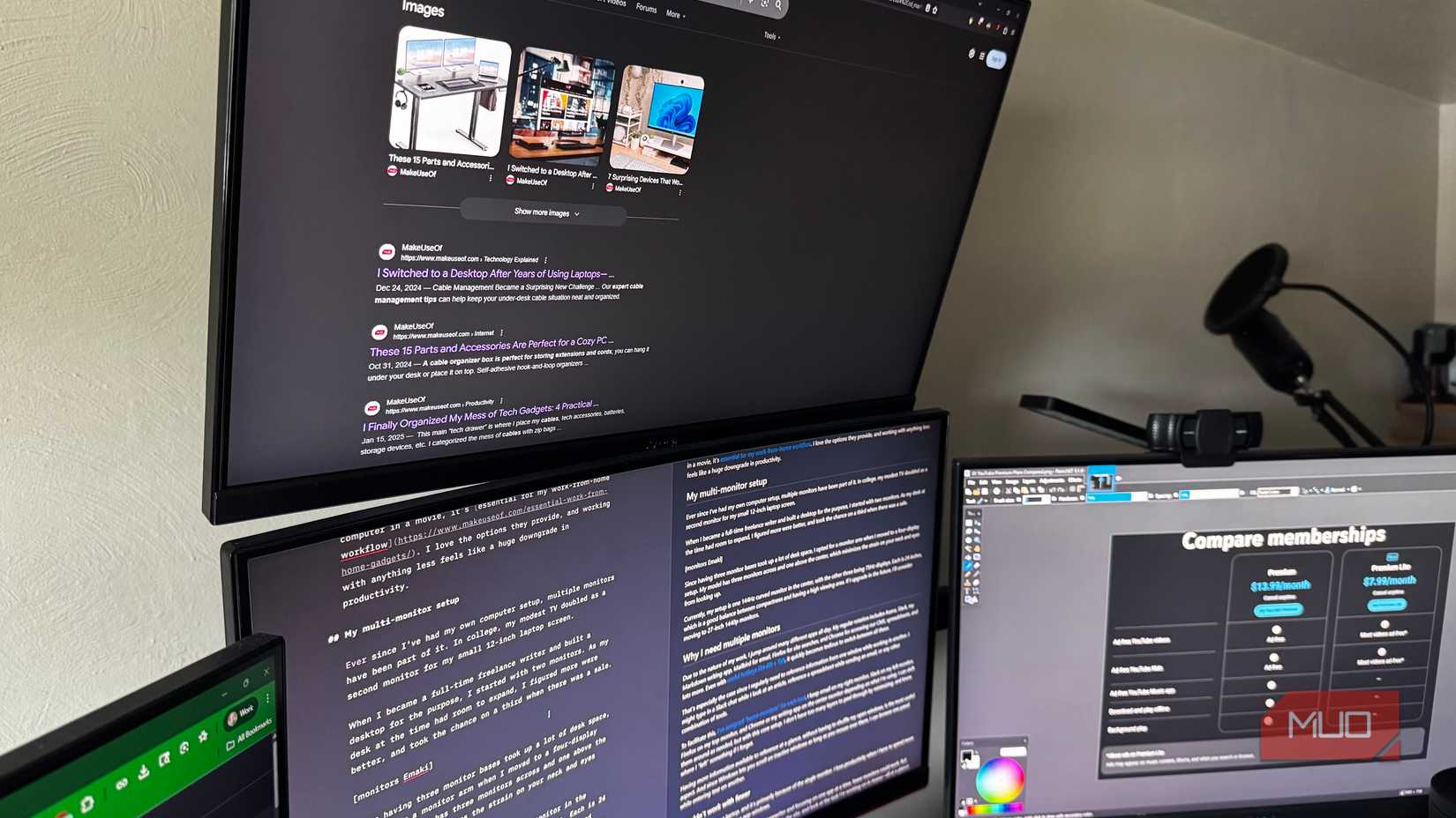 Top View of Four Monitor Setup