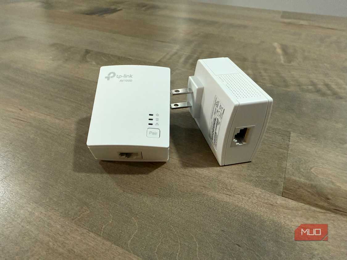 tp link powerline adapter on desk