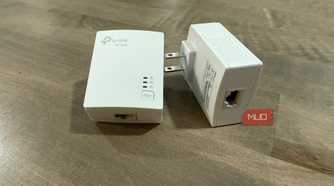 tp link powerline adapter on desk