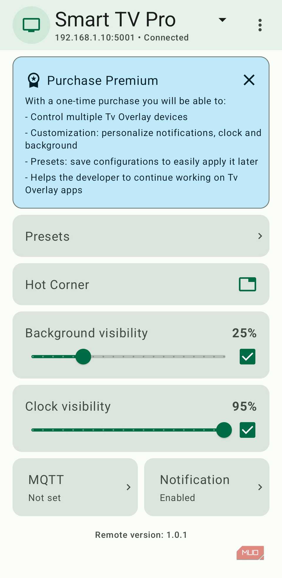 Tv Overlay Remote app on phone