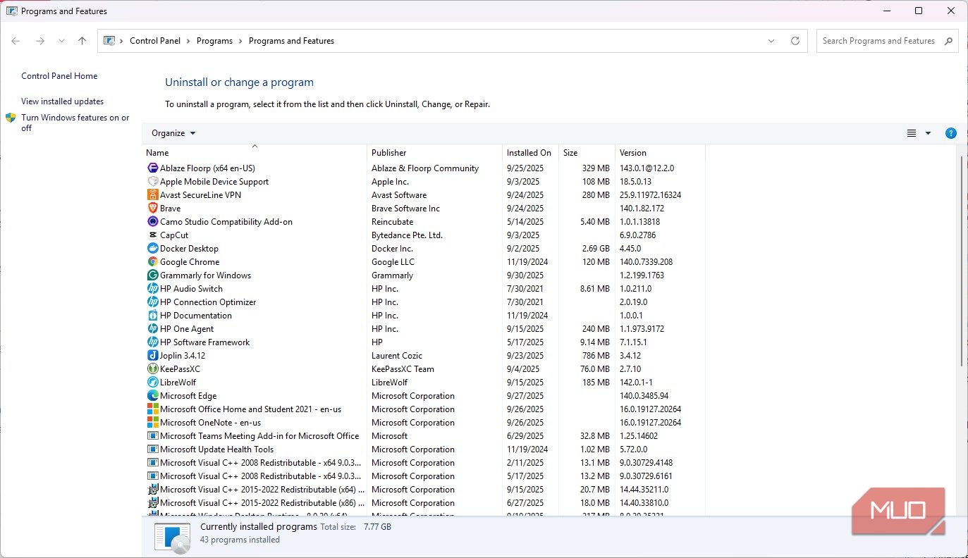 Uninstall Windows apps