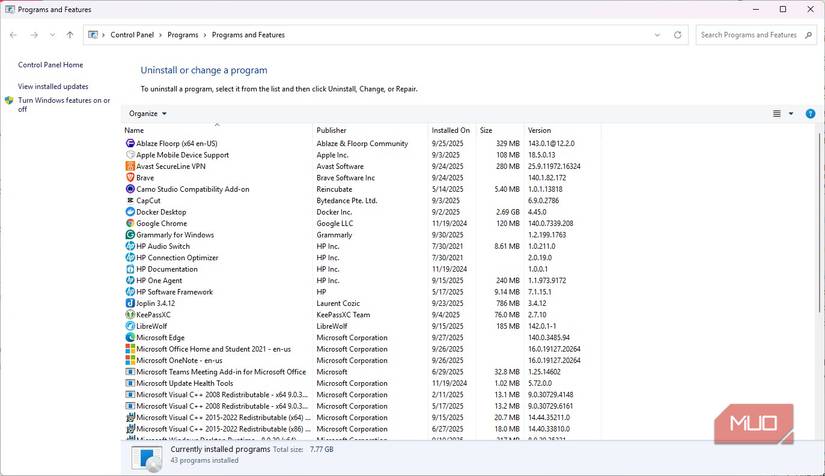 Uninstall Windows apps