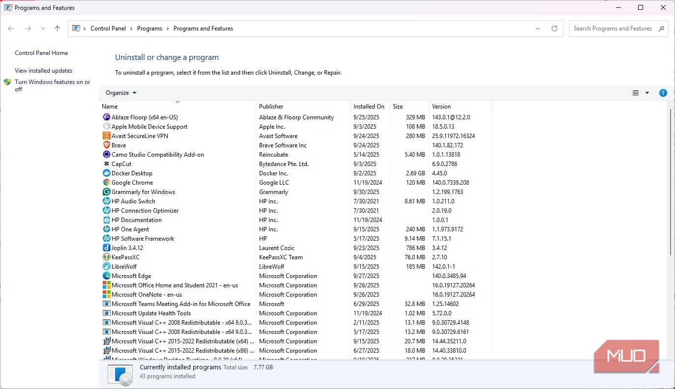 Uninstall Windows apps