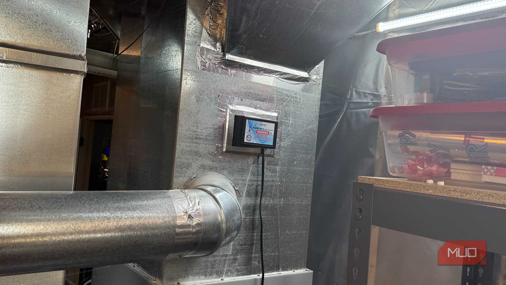 uv air purifier installed in indoor air handler