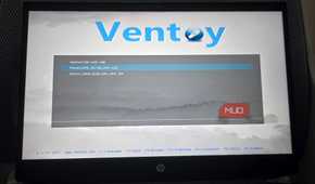 Ventoy boot menu open a HP laptop