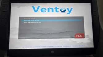 Ventoy boot menu open a HP laptop