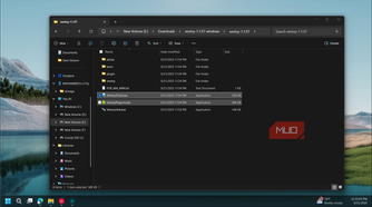 Ventoy2Disk-exe file showing in the File Explorer open on Windows 11