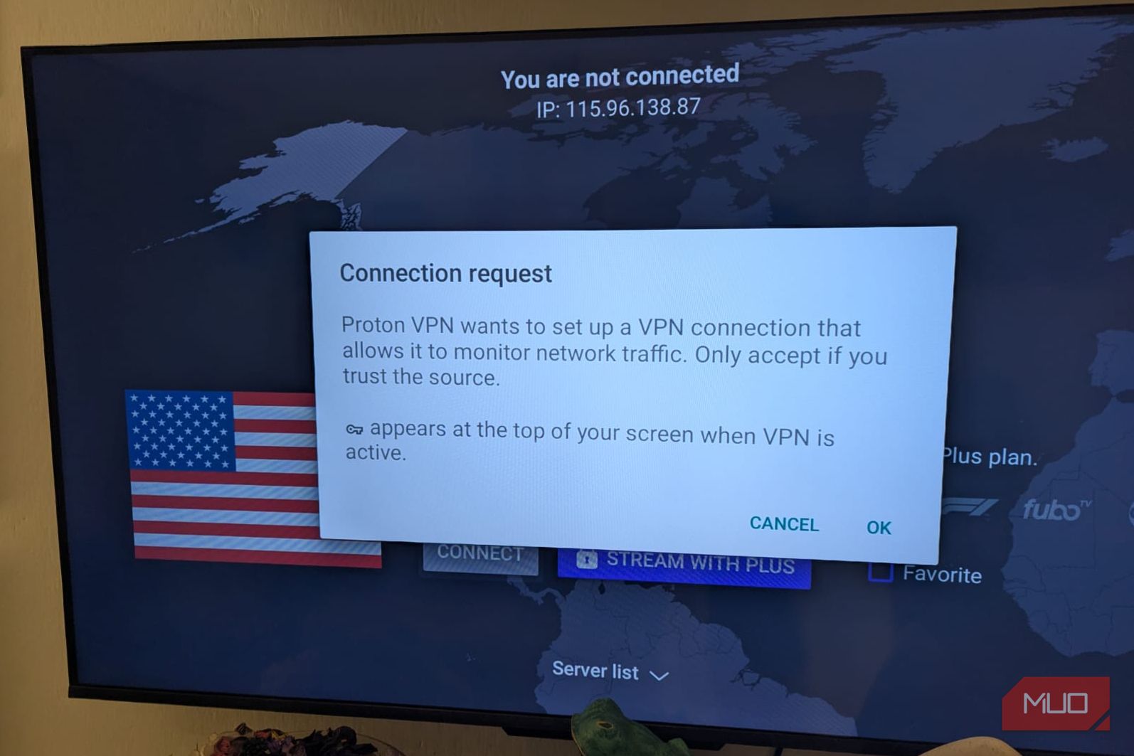 VPN security permissions on smart TV