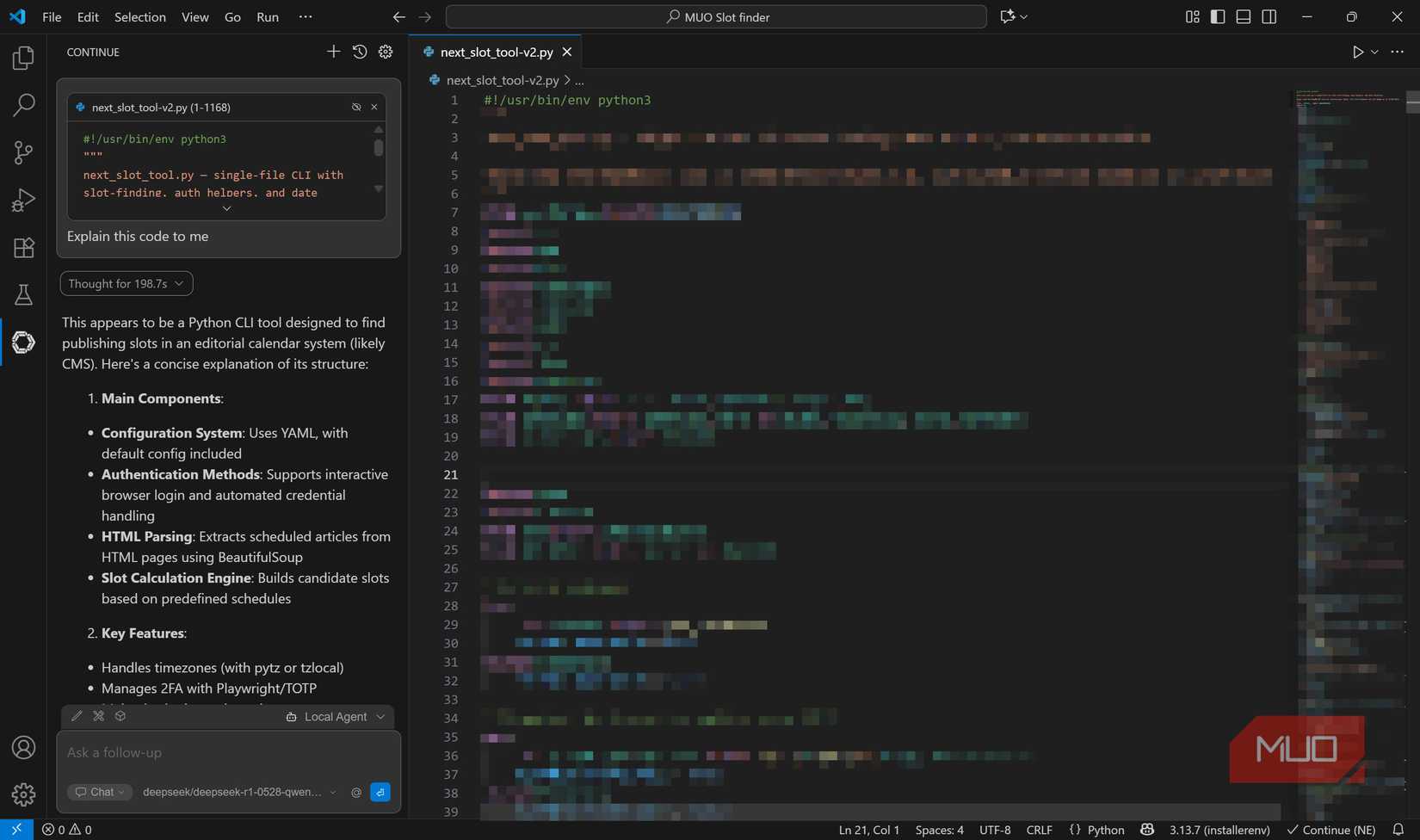 Local AI model running in VS Code. 