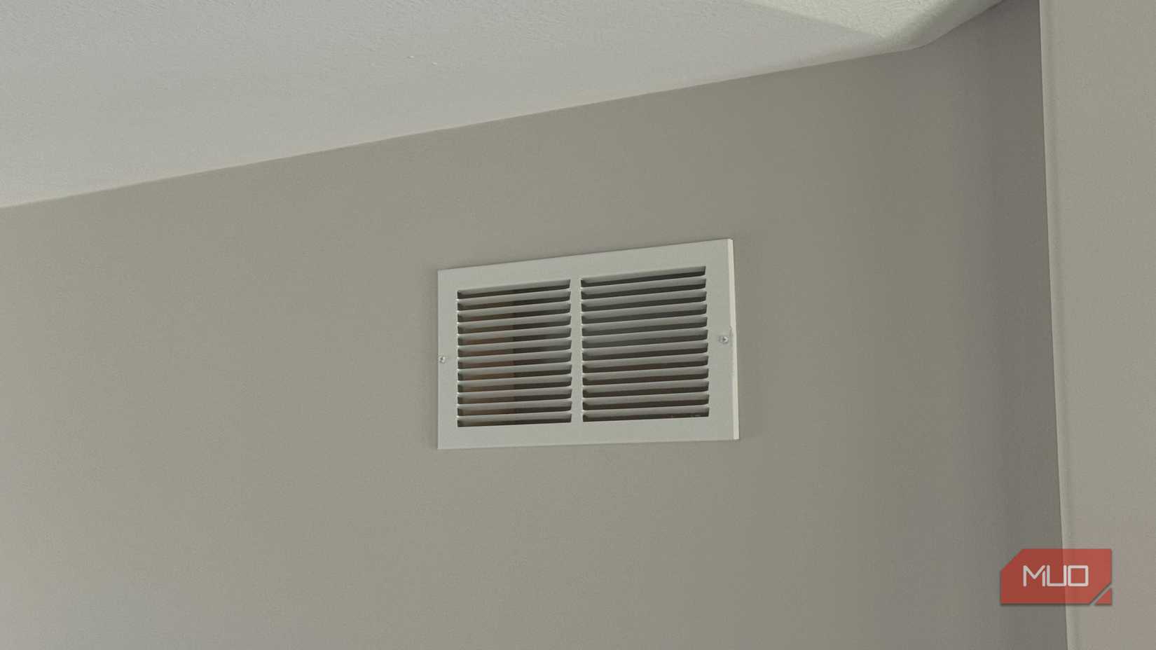 white return air vent near ceiling