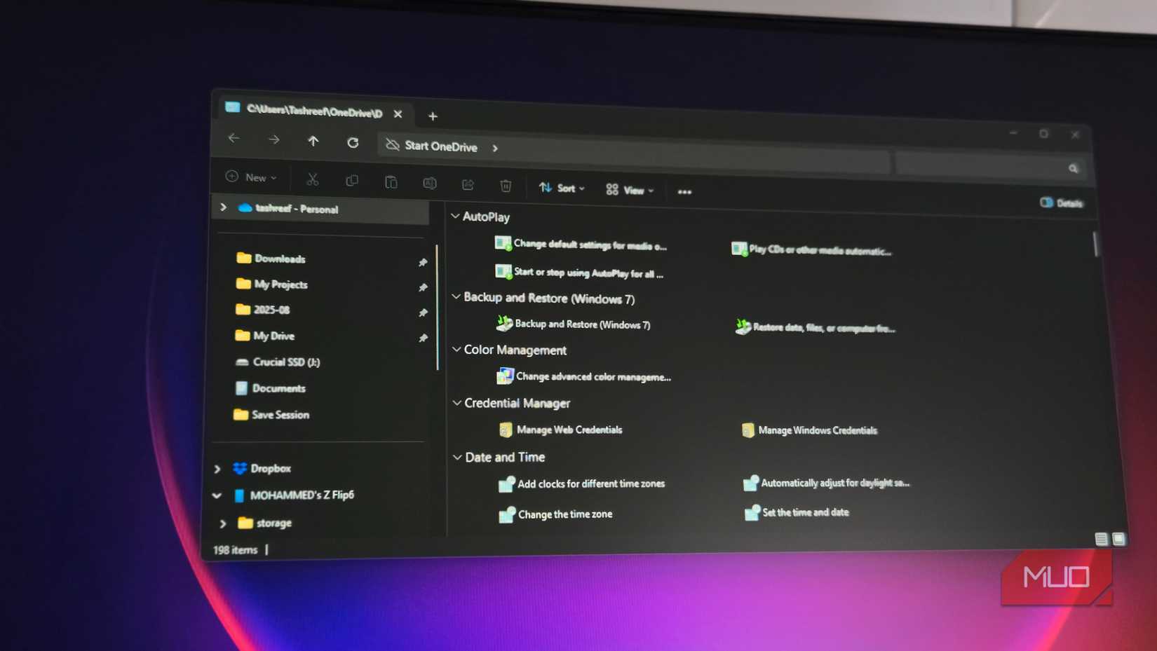 Windows 11 desktop showing the god mode folder open