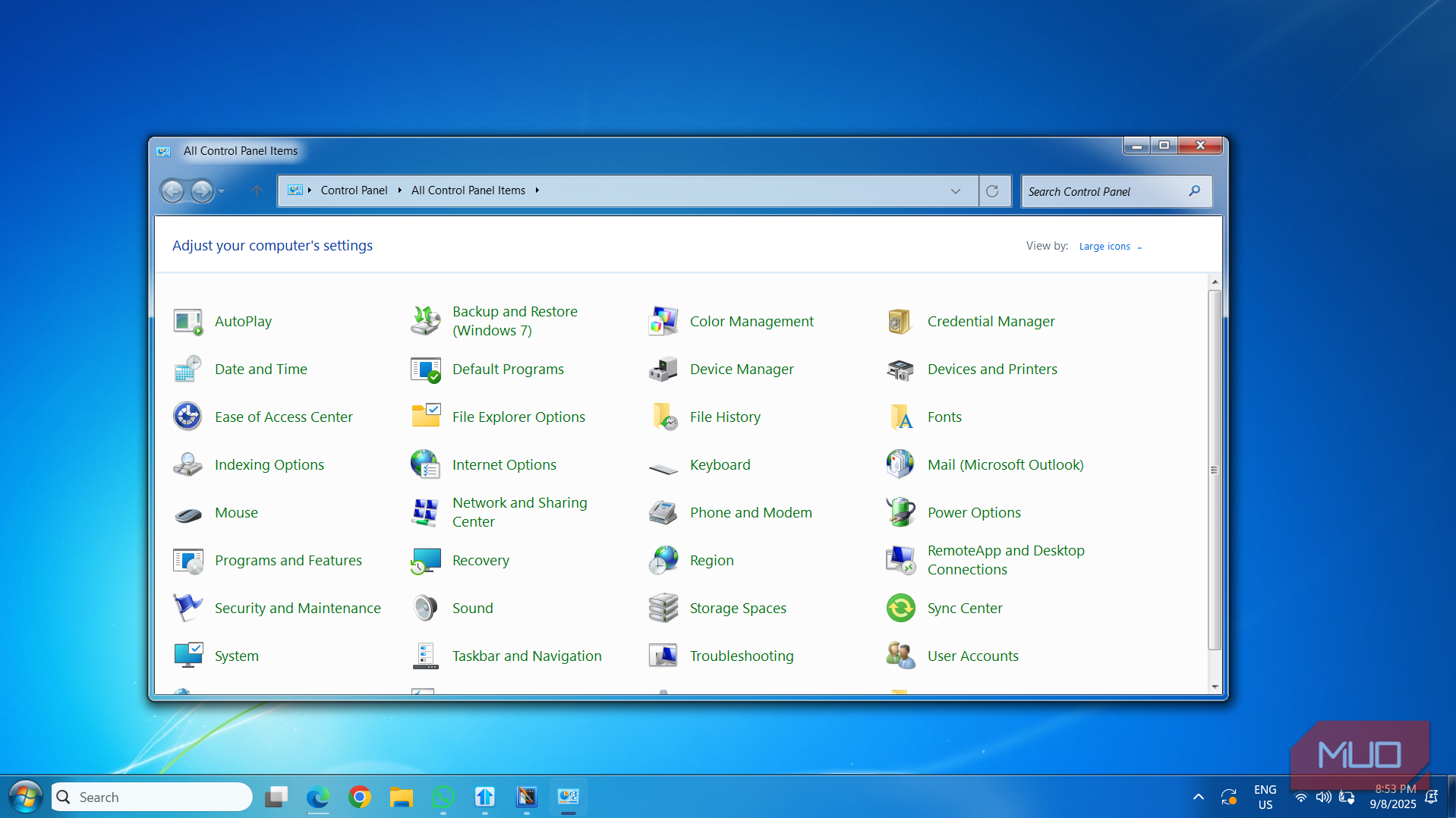 Windows 7 Control Panel look