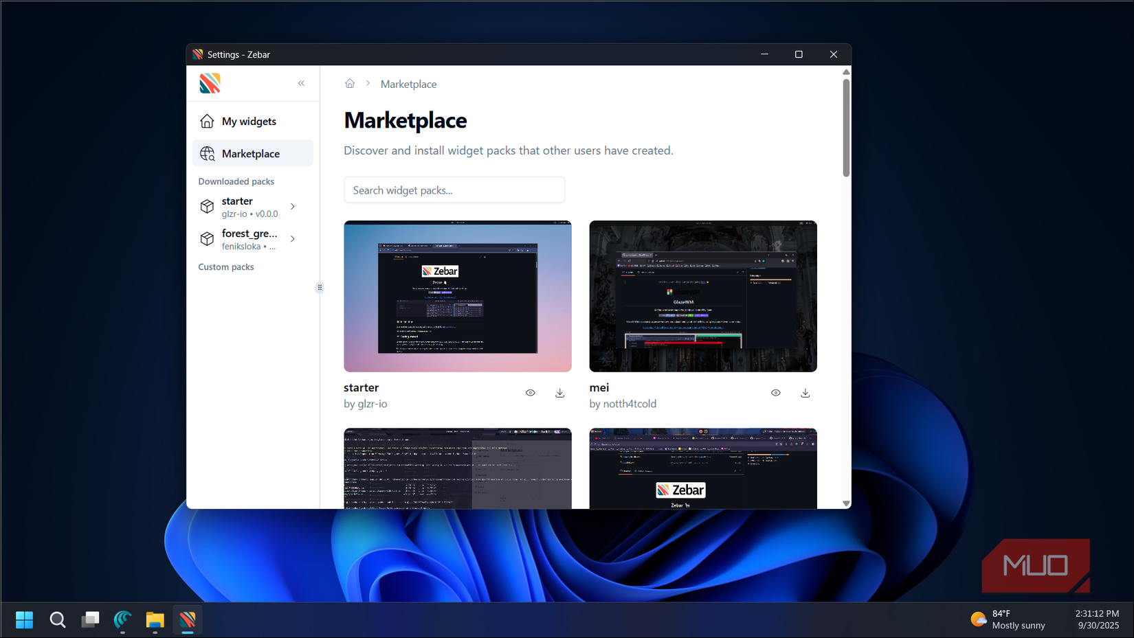 zebar top bar on Windows 11-1
