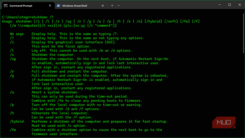 Windows Shutdown CMD Command