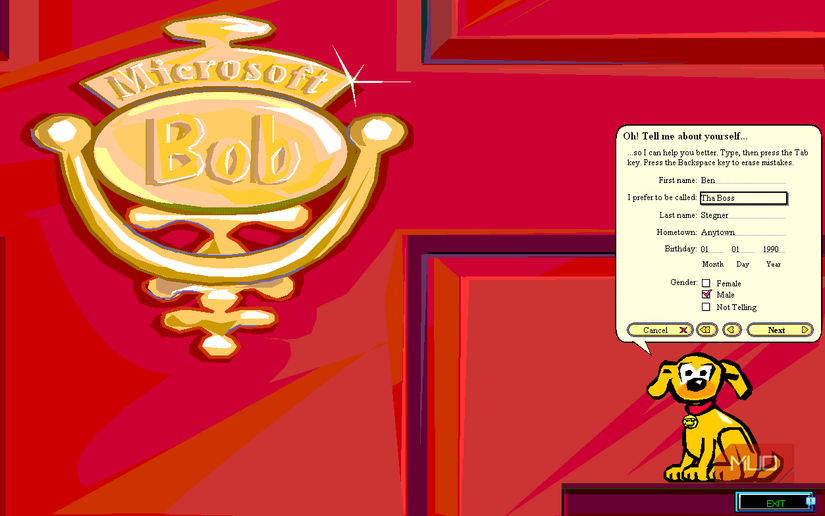 02 Microsoft Bob Creating Account