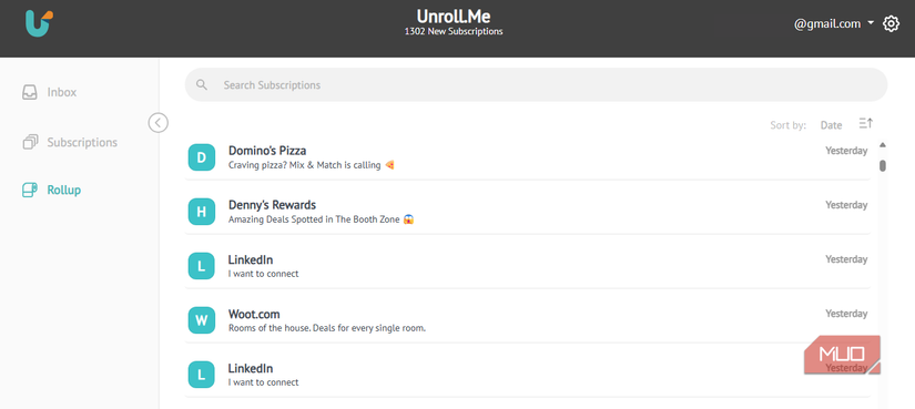 02 Unrollme Rollup Tab