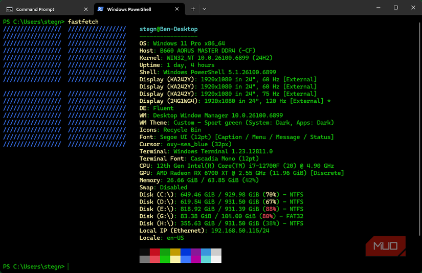 Windows fastfetch command