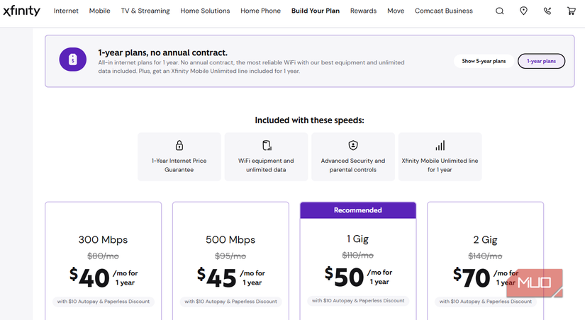 Xfinity Internet Pricing